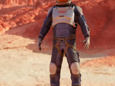 NASA Blue Spacesuit Concept for Spacewalk Mars Lunar or Moon  3D model