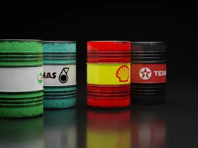 Oil Barrels  Low-poly 3D model purchase