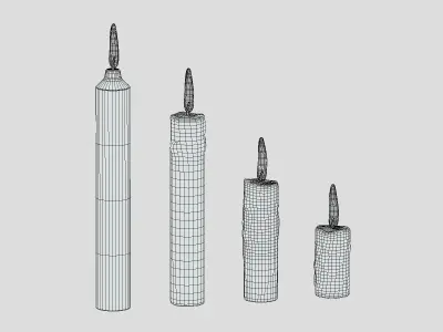 Candles Pack Low Poly Low-poly 3D model