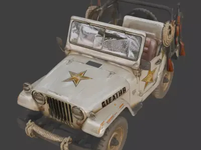 Wild West Sheriff Patrol Jeep Low-poly 3D model