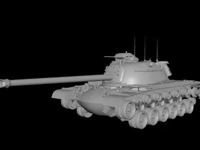 A84 M48A1 Tank Low-poly 3D model