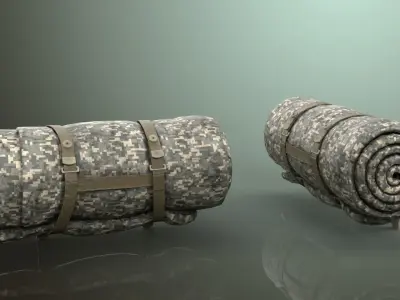 Military RollMat and Bandanas Free 3D model