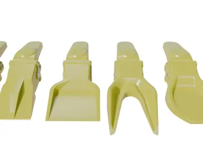 Bucket Teeth Pack Universal Excavator Loader Attachments  Low-poly 3D model