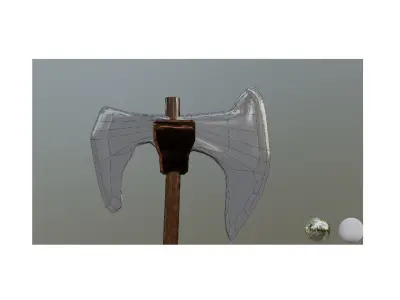 axe low-poly in sky Free low-poly 3D model