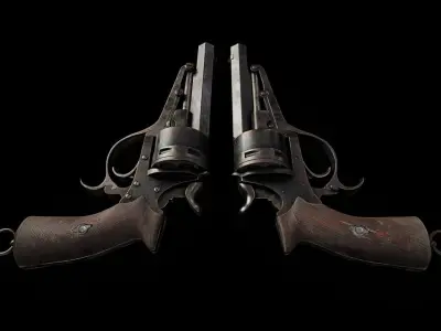 Galand Revolver M1870 Low-poly 3D model