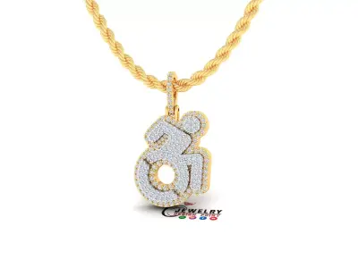 Custom Disabled Wheelchair Diamond Pendant - Necklace  3D print model