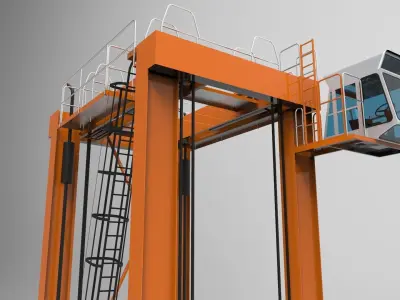 Harbour Container Crane 3D model