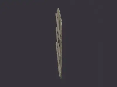 Weathered wooden arch gate exterior entrance Low-poly 3D model