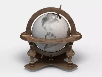 Antique World Globe Model 3D model
