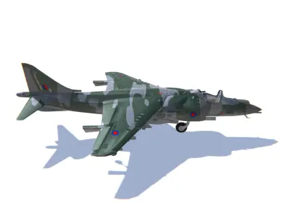 Harrier II Jet Fighter Aircraft Low-poly 3D model
