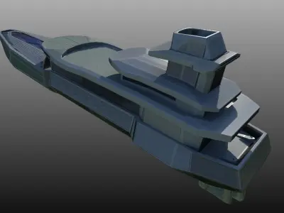 3D Yacht Model Low-poly 3D model