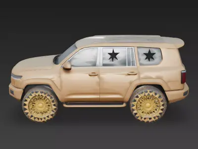 Stylized Sandstorm Spec-Ops SUV 3D Model Low-poly 3D model
