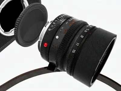 Vintage film camera Low-poly 3D model