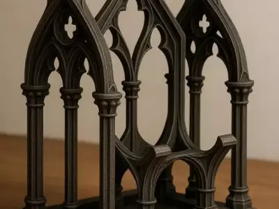 Cathedral-inspired phone holder 3D print model