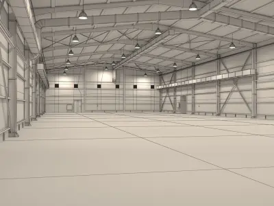 Exhibition Warehouse Interior 3D model