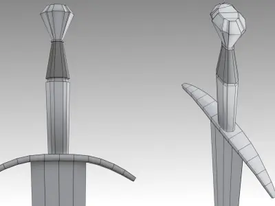 Bastard sword Free low-poly 3D model