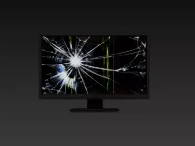 Broken Monitor Screen - Damaged LCD Display - Low Poly PBR Low-poly 3D model