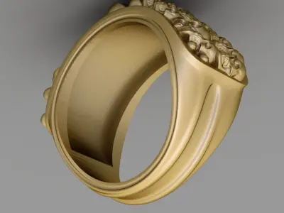 Antique Gents Signet Ring 3D print model buy