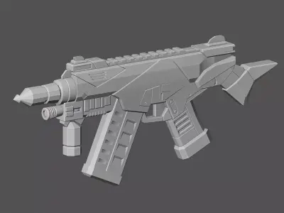 Wasp SMG Game Ready 3D Model Low-poly 3D model