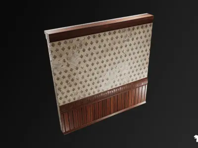 Vintage Room Environment Low-poly 3D model