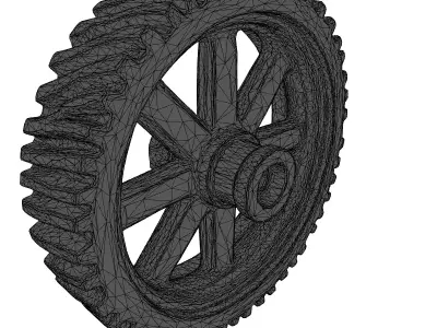 Rusty Industrial Gear Wheel 3D model
