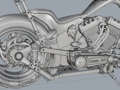 Chopper motorcycle 3D model