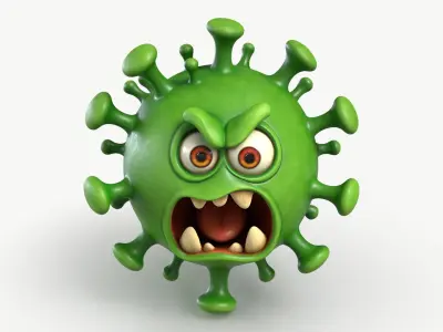 Cartoon Virus 1 3D model