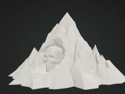 Skull on Mountain 3D Model Realistic Decorative Sculpture Free 3D print model