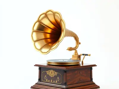 Vintage Gramophone D Model Pack Low-poly 3D model