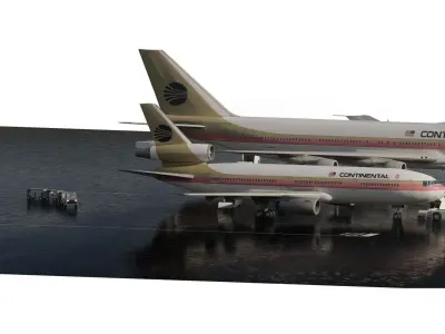 Boeing 747-100 and DC-10-10 3D model