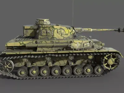 Panzer IV G medium tank Low-poly 3D model