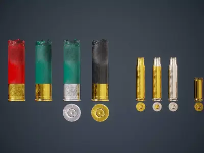 FPS Shells Pack PBR Update 2022 Low-poly 3D model