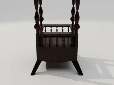 Antique Wooden Side Showpiece Stand 3D model