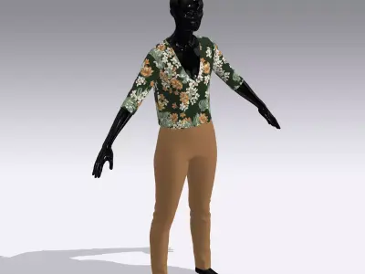 Female Cloth Dress Low-poly 3D model