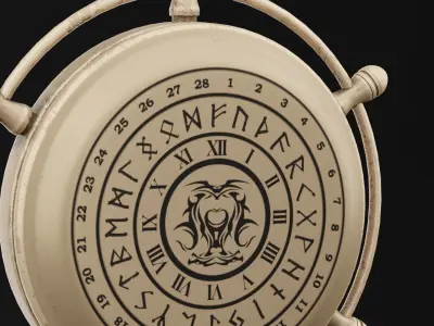 Golden Compass Low-poly 3D model