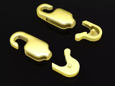 18mm Smooth Hook Clasp for Jewelry Chain Design 98a 3D print model