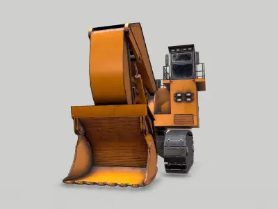 Old Industrial Vehicle Excavator2 Low-poly 3D model