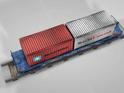 Old Cargo Wagon 3D model