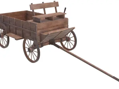 wagon wooden 3D model