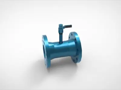 Flange full bore ball valve 3D print model