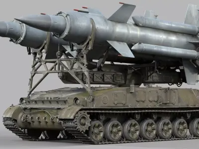 2K11 Krug  SA-4 Ganef Low-poly 3D model