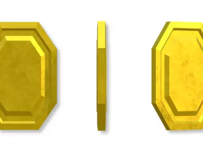 Stylized Copper Silver and Gold Coins Low-poly 3D model