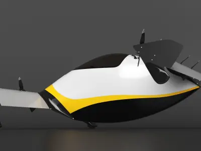 Personal EVTOL Aircraft with 8 Propellers 3D model