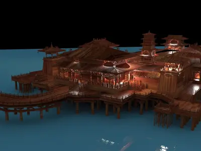 Chinese ancient  palace  3D model