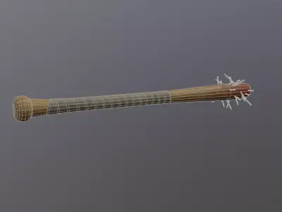 Spiked Nail Baseball Bat Low-poly 3D model