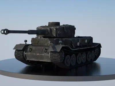 Tank Tiger P 3D model Low-poly 3D model