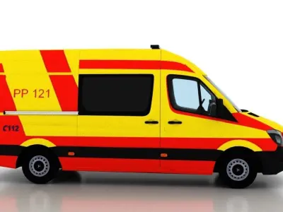 Mercedes Benz Sprinter L2H2 2015 Finland Ambulance 3D model