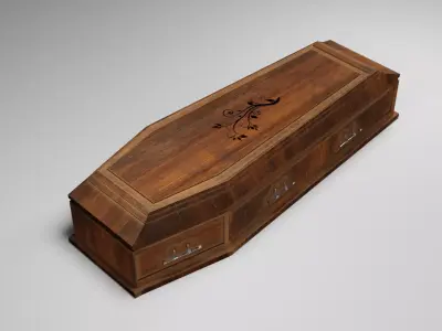 Medieval Coffin Low-poly 3D model