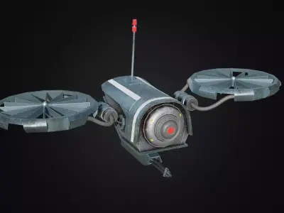 sci-fi Drone Low-poly 3D model get