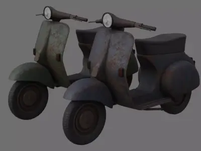 Motor Scooter 1C Low-poly 3D model
